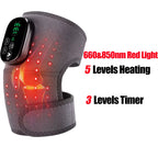 660&850Nm Red Light Knee Massage Belt Heating Shoulder Knee Support Pad 5 Level Heated 3 Modes Knee Brace Belt Rechargeable