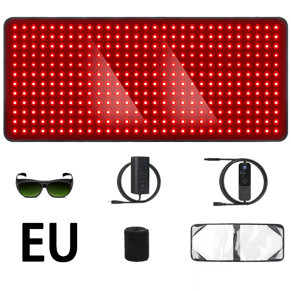 406Pcs Leds Red Light Heating Larger Size Pad 660Nm Waist Back Shoulder Muscle Pain Yoga Mat Relief Relax Infrared Light 850Nm