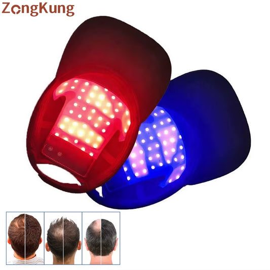 Hot Sale Hair Regrowth Machine 48Leds Red and Blue Light Hat Full Scalp Treatment Therapy Cap for Hair Loss Therapy Hat