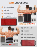 406Pcs Leds Red Light Heating Larger Size Pad 660Nm Waist Back Shoulder Muscle Pain Yoga Mat Relief Relax Infrared Light 850Nm