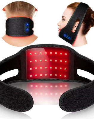 Rechargable Red Light Neck Brace Infrared Therapy Face Care V Face Wearable Red Light Therapy Neck Belt Skin Care Home Use