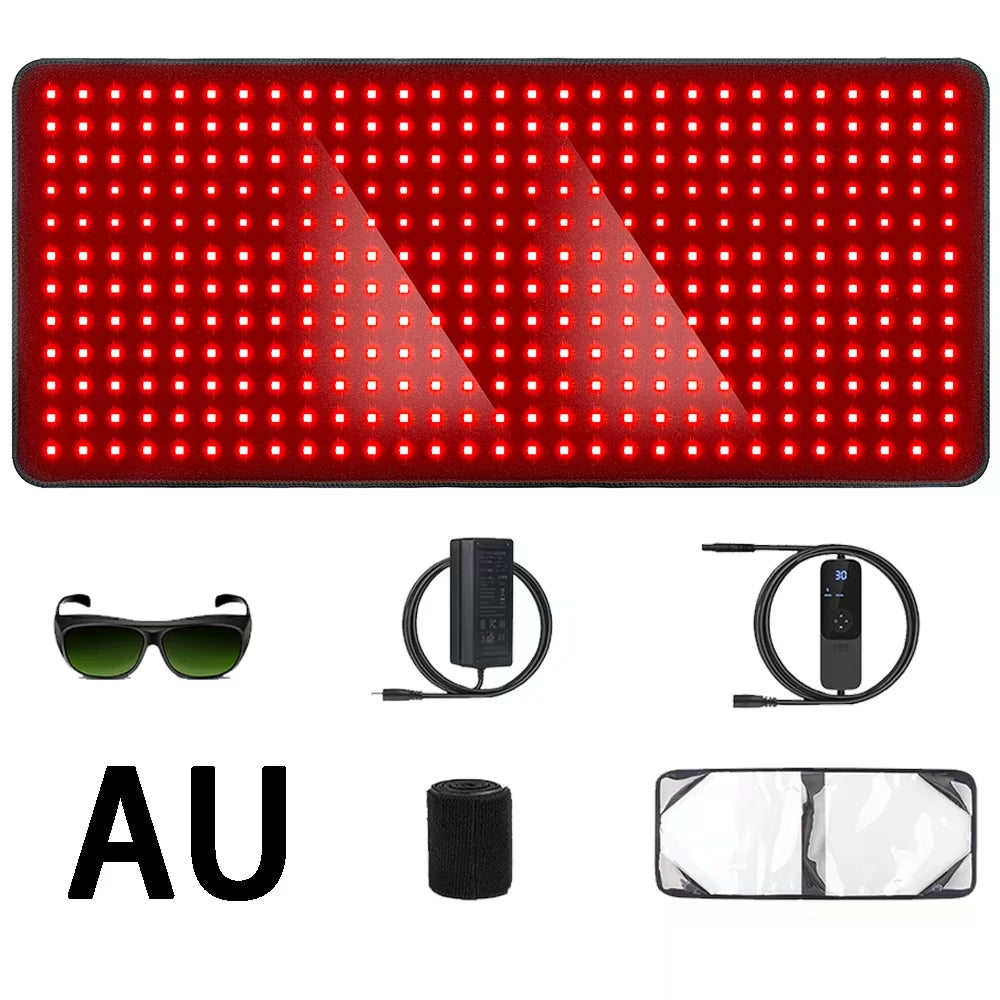 406Pcs Leds Red Light Heating Larger Size Pad 660Nm Waist Back Shoulder Muscle Pain Yoga Mat Relief Relax Infrared Light 850Nm