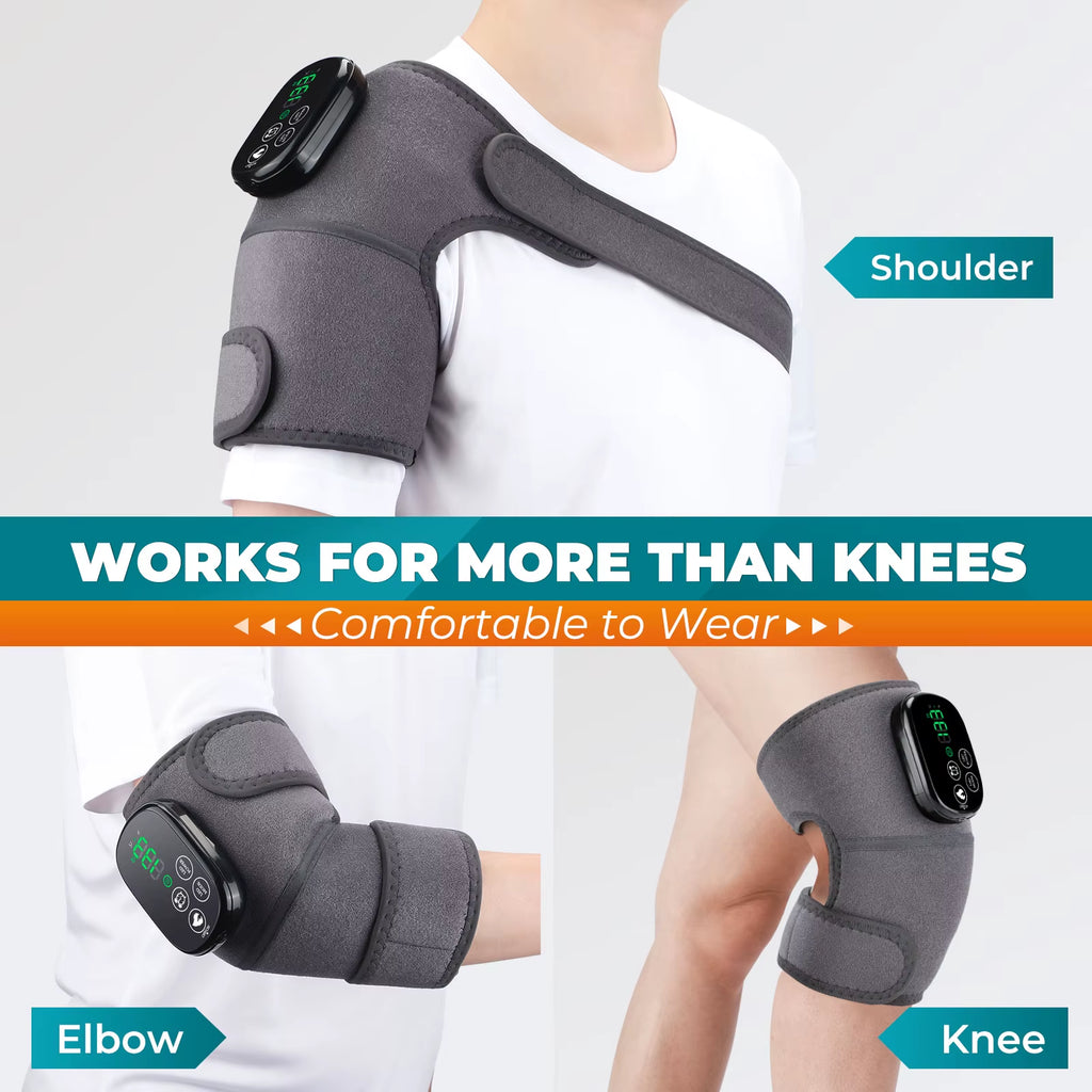 660&850Nm Red Light Knee Massage Belt Heating Shoulder Knee Support Pad 5 Level Heated 3 Modes Knee Brace Belt Rechargeable