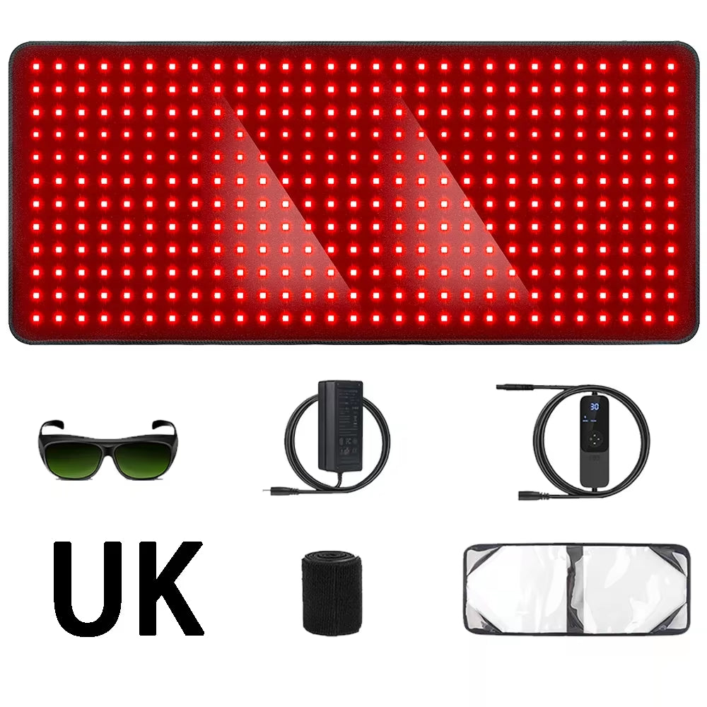 406Pcs Leds Red Light Heating Larger Size Pad 660Nm Waist Back Shoulder Muscle Pain Yoga Mat Relief Relax Infrared Light 850Nm